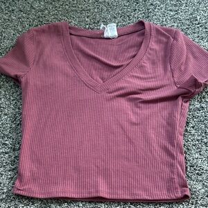 Women's V-Neck Ribbed Top